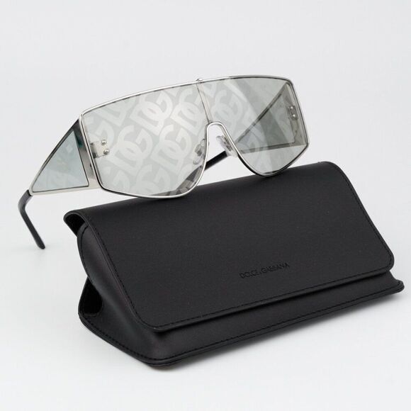 NEW D&G DG2305 05/AL Silver Grey Silver Mirrored DG Rectangle Unisex Sunglasses - Picture 2 of 14